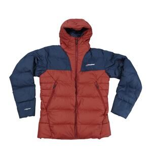 Berghaus Jacket Mens M Red Blue Puffer Hydrodown 600 Pertex Hooded